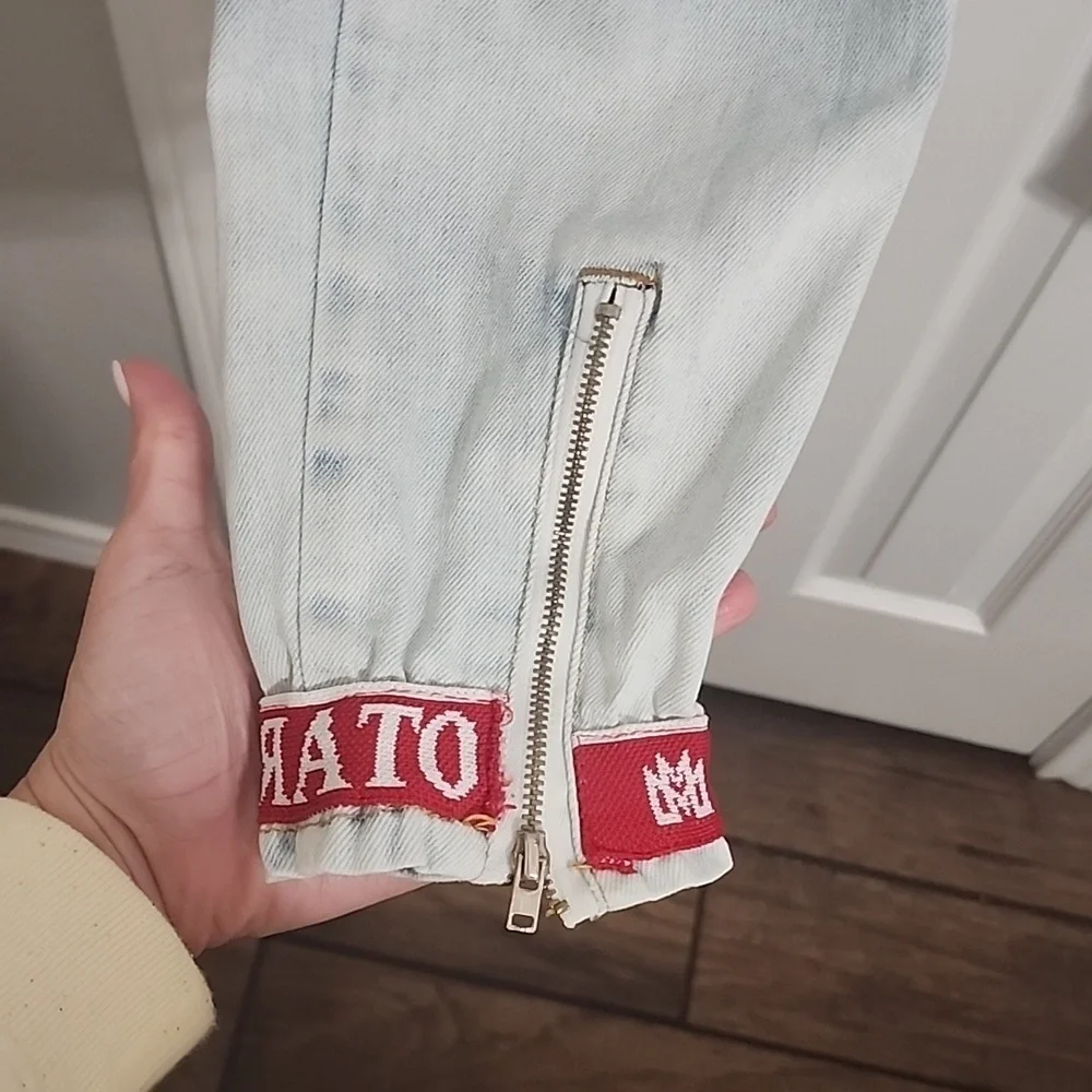 Mario Morato Men's Skinny Patch Jeans Streetwear European Size 32​​​​​